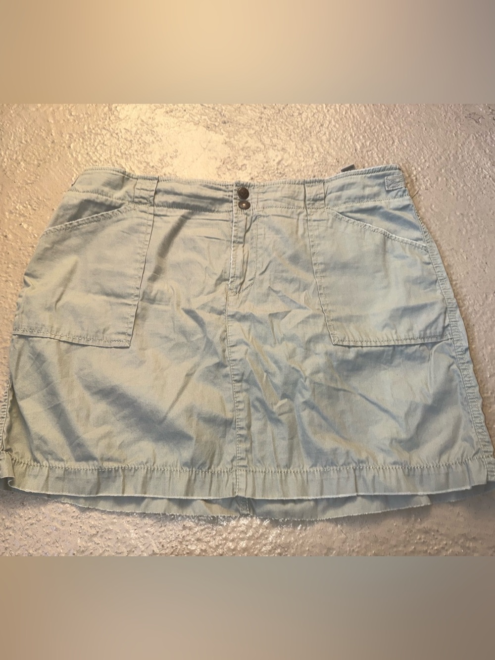 GAP Green Stage Button-Front Mini Skirt Cargo size 16